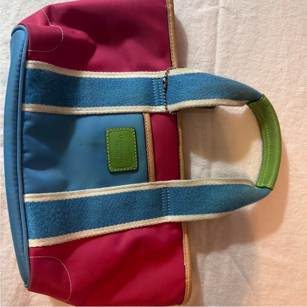 Coach Multicolor Tote Bag - Red, Blue, Green
